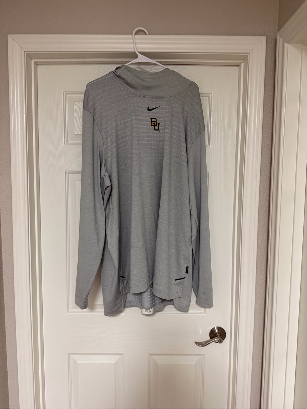 Nike Baylor University Gray Long-Sleeve Hoodie Shirt
